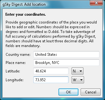 gSky Digest custom location